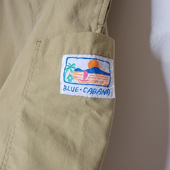 Vintage 80’s Blue Cabana Khaki Shorts Size Md high waisted 7" inseam - Picture 5 of 8